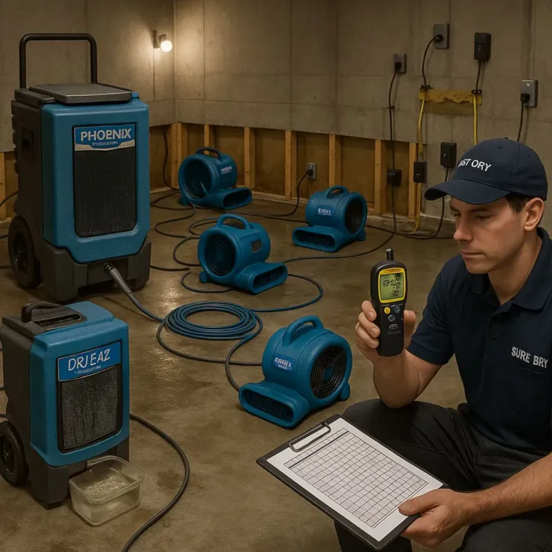 Structural Drying and Dehumidification process in Pocola, OK